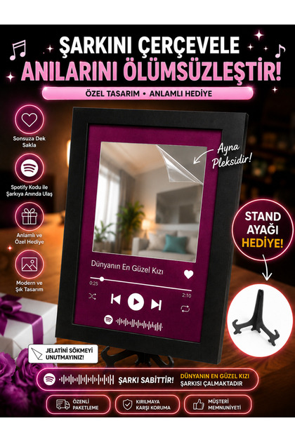 HEDİYEVİM Tasarım Çerçeve Aynalı Dünyanın En Güzel Kızı Tablo