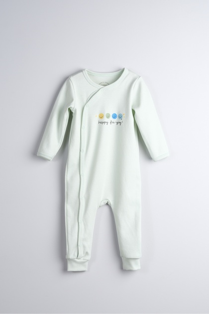 100% Cotton Baby and Kids Jumpsuit with Print Detail (Mint)