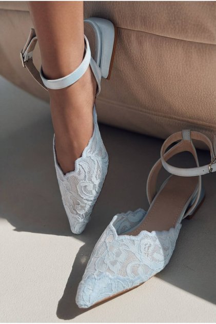 Pantofi cu toc pentru femei Jovel Baby Blue Lace
