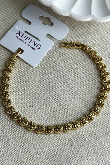 Xuping 14K Kalp Model Zincir Kadın Bileklik 17+2 cm | Kararmaz Kadın Xuping Takı