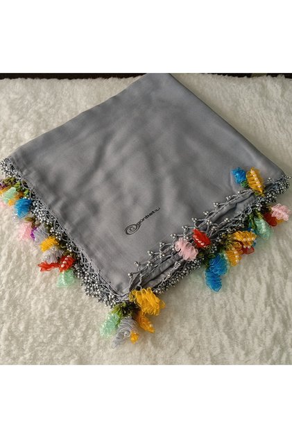 Handmade Rainbow Spring Beaded Crochet Border Writing Edge Cheesecloth Yemeni Dowry Bag Circle