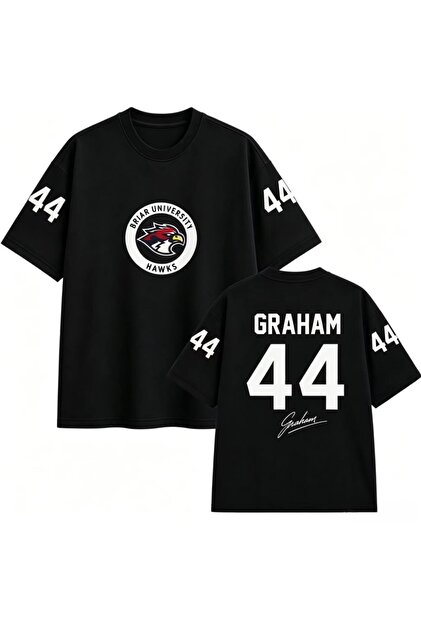 Εκτός Περιοχής Πανεπιστημίου Garrett Graham 44 Βαμβακερό T-shirt με στάμπα Briar, Oversize
