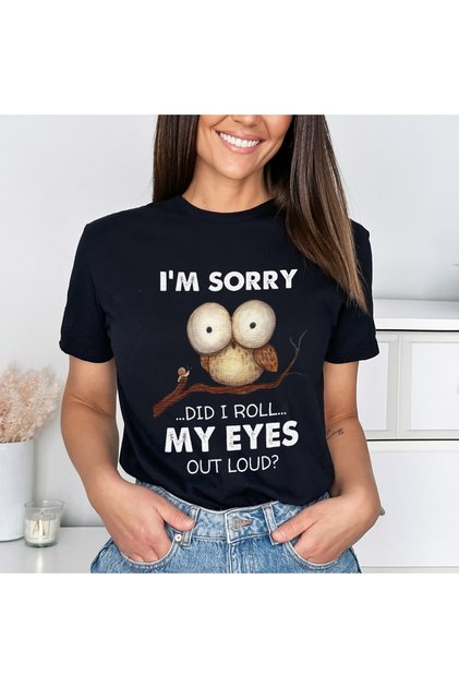 Tricou Negru Roll My Eyes