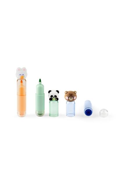 Set de 3 markere 2 in 1 ABS cu stampila pentru copii