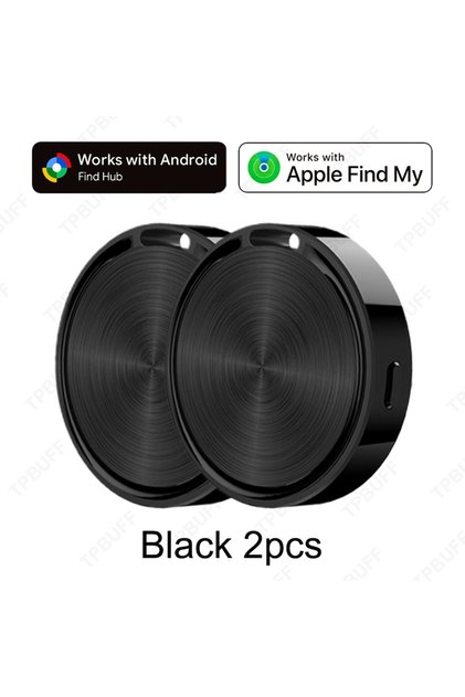 Black-2pcs Google Find My Gps Tracker Android &IOS Dual System Smart Tag Gps Tracking Device Gps Loc