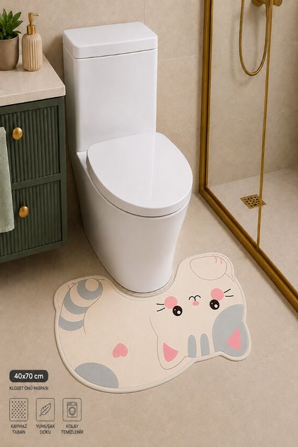 Sweet Toilet Seat Mat Digital Printed Washable Non-Slip Based Bathroom Mat