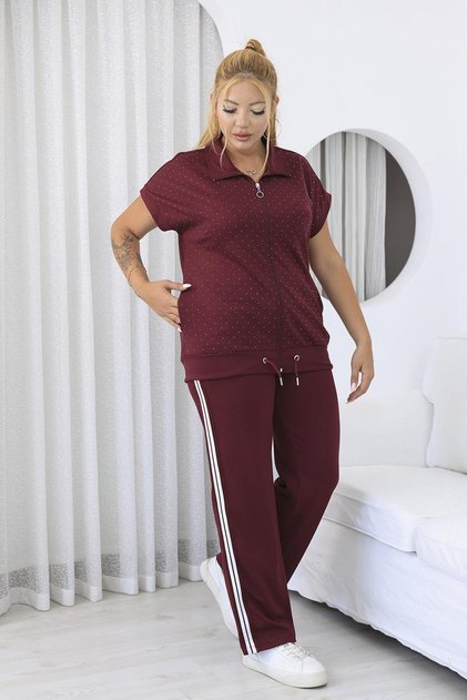 Plus Size Sparkling Stone Modal Fabric Suit Set