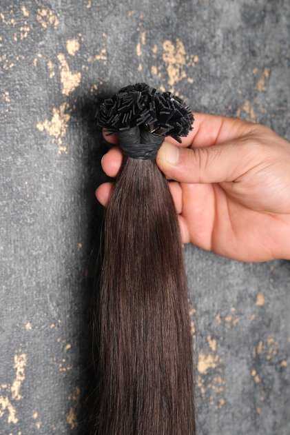 Birinci Kalite Doğal Özbek İnsan Saçı Mikro Kaynak 200 Adet Saç Kaynak 60cm