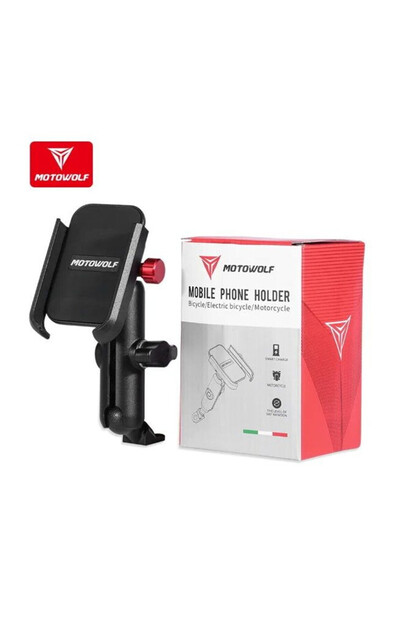 Μεταλλική βάση κινητού μηχανής Motowolf MDL2821 mirror mount Μαύρη