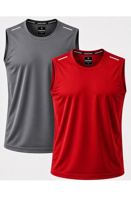 2-Pack Quick Dry Breathable Athletic Technical Athlete Zero Sleeve T-Shirt