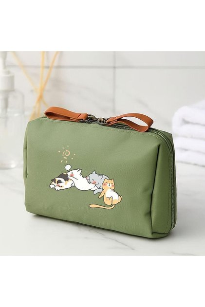 BPA076-Green 27 2024 New Women Cosmetic Bag Solid Color Korean Style Makeup Bag Pouch Toiletry Bag W