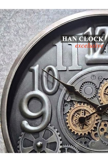 HANCLOCK HERITAGE Komple Metal Çarklı Duvar Saati 66cm
