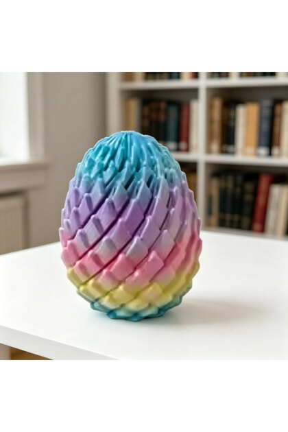 rainbow 3D Printing Dragon Egg Stress Relief Model, Deformable Twist Egg, Creative Stress-Relief Gad