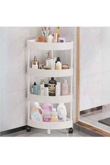 4-story bathroom corner cabinet triangle rack floor-to-ceiling multi-layer storage rack storage rack kitchen bathroom cabinet white