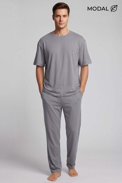 Egyptian Men's Modal Blend Pajama Set Gray