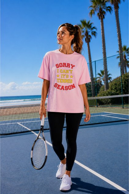 Unisex Oversize Tennis Printed T-Shirt 100% Cotton Tennis 29 Themed Comfortable Fit Short Sleeve T-Shirt