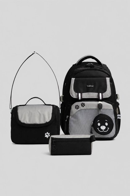 Waterproof Holographic Primary School Bag Set of 3 – Lunchbox and Pencil Case