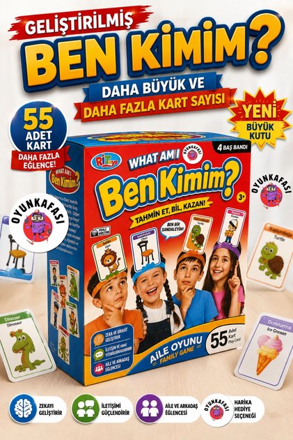 Improved Who Am I? | New Big Box | Educational Family Game with 55 Cards | 2-6 Players | 3 Years+