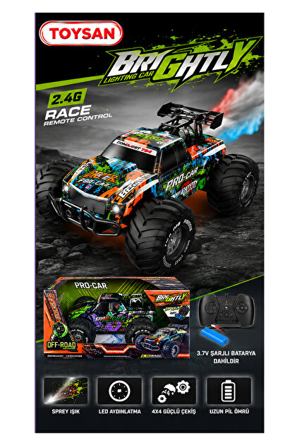 Vardem Işıklı Off-Road Canavar Kamyon , Uzaktan Kumandalı , Full