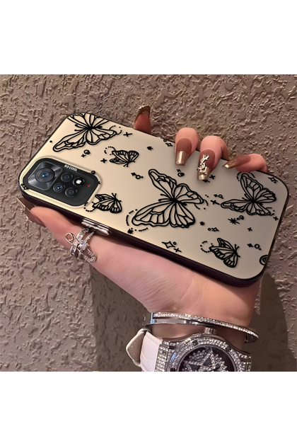 Redmi Note 11 Pro 4G/5G Compatible Elegant Night Style Butterfly Case, Daily Use Durable Protective Case