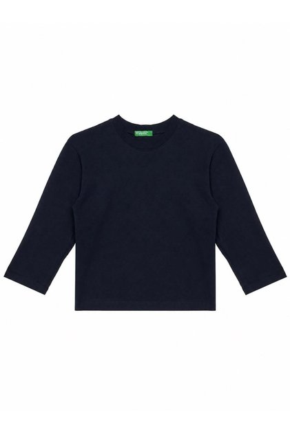 Boy's Navy Blue Printed Crew Neck Long Sleeve T-Shirt