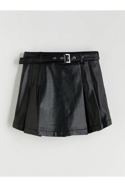 Fustă-pantalon din piele ecologică pentru fete