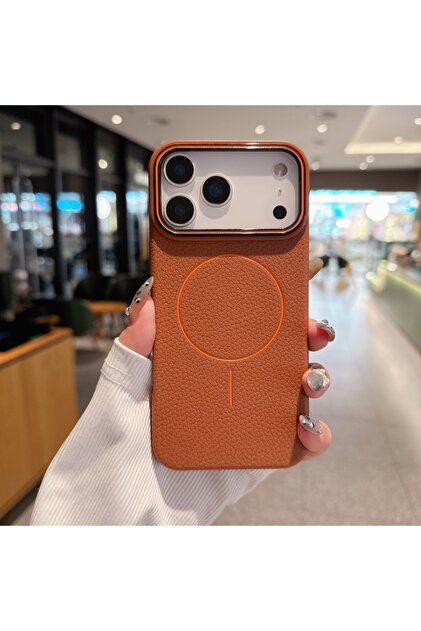 iPhone17 Pro Max QZ-PX-brown Luxury Soft Matte Leather Magnetic Phone Case For Magsafe iPhone 17 Air