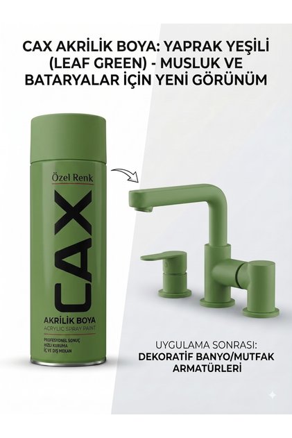 CAX Akrilik Sprey Boya 400ml - Musluk, Mutfak & Banyo Batarya Yenileme Boyası