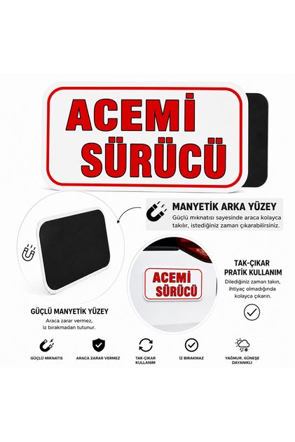 Beginner Driver - Beginner Driver Magnet Detachable Magnetic Car Trunk Warning Sign - Ac