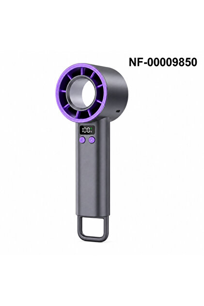 Ventilator portabil fără pale — Reîncărcabil prin USB, Afișaj digital al bateriei, Lumină LED, Design premium