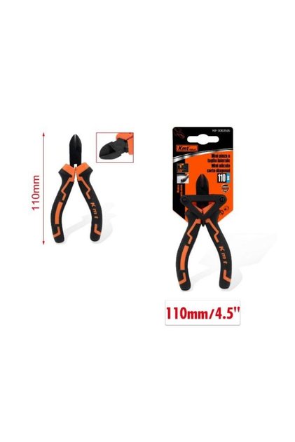 Clește diagonal mini 110 mm, corp forjat nichelat, mâner antiderapant, clește compact pentru electrician și reparații fine