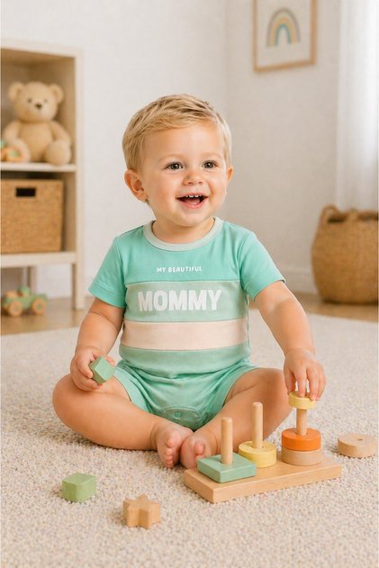 Baby Girl & Kids Combed Cotton Fabric Mommy Printed Jumpsuit