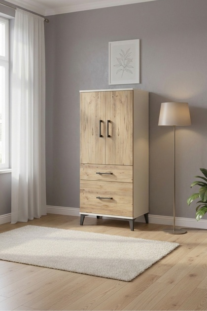 Hyperion Dolap 2 Raflı 2 Çekmeceli 2 Kapaklı 60x44x134 Aytaşı-Çam