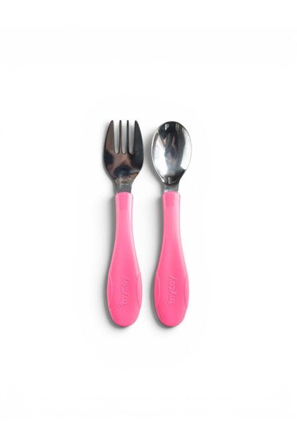 Pink Stainless Steel Fork Spoon Set