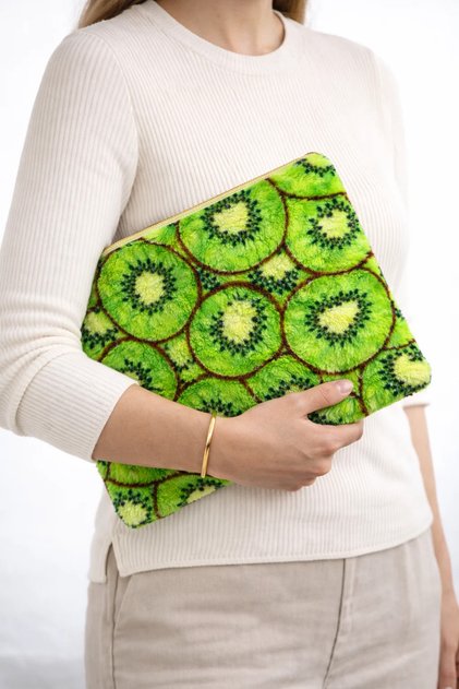 11-12,13-14-15-16 Inch Kiwi Patterned Plush Laptop Sleeve & Tablet Bag Soft MacBook Bag