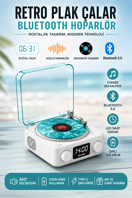 nextbuy Bluetooth Hoparlör Plak Çalar Ses Bombası Okyanus Dalgası