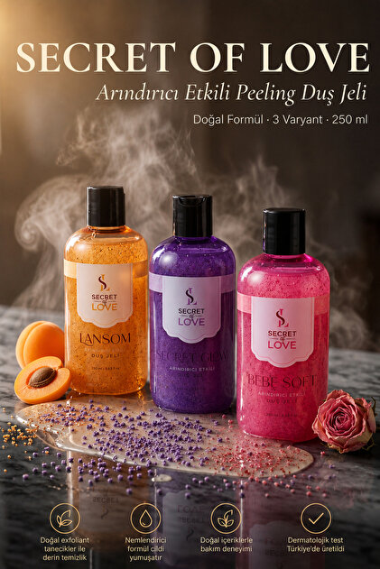 SECRET OF LOVE Lansom Peeling Duş Jeli Arındırıcı Etkili Tanecikli