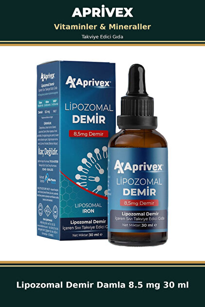 Aprivex Lipozomal Demir 30 Kapsül Yüksek Emilimli Demir Takviyesi