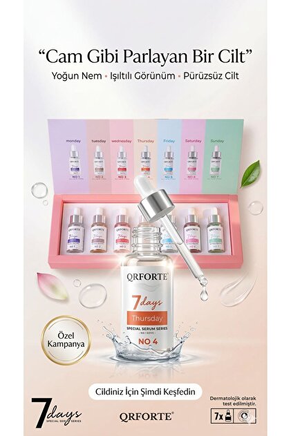 QRFORTE 7 Days Serum Seti - 7 Farklı Serum 7 Özel Etki 30 Günlük