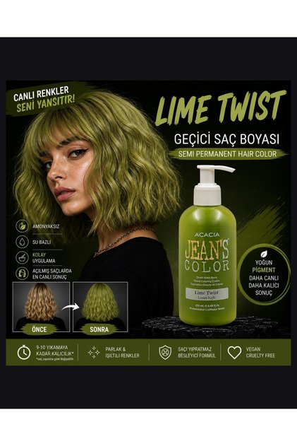Jean's Color Limon Küfü 250 Ml. Lıme Twıst Amonyaksız Balyaj Renkli Saç Boyası