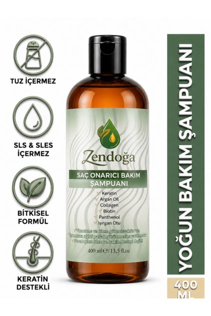 Intensive Keratin & Collagen Complex Repairing Shampoo - Natural, Sulfate-Free & Salt-Free 400 ml