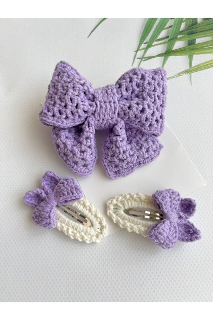 Buckle Purple Bow - Snap Buckle Set
