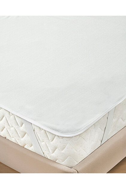 Dream Touch Knitted Liquid-Proof King Size Mattress Cover 180X200 cm White