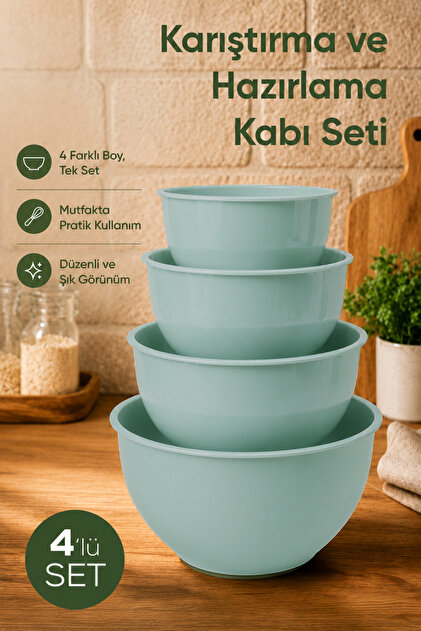 ルヴィ 4点セット Vienev 4'lü Yuvarlak Kase Seti Antrasit | 1l, 1.5l, 2.3l, 3.3l