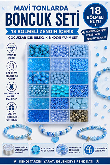 By MO Accessories YAZ SEZONU 24 Bölmeli Mavi ve İnci Deniz Temalı