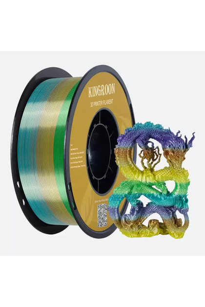 Silk PLA Gökkuşağı Filament Forest (Doğal Orman Tonları) - 1.75mm 1Kg - Renk Geçişli (Rainbow)