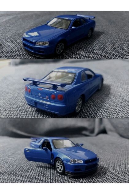 TOYFEST Nissan Skyline Gtr R34 Çek Bırak Die - Cast Kapıları