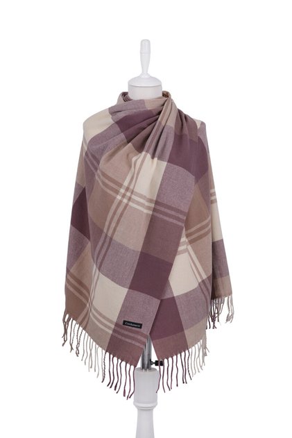 Purple Milk Coffee Patterned Winter Shawl