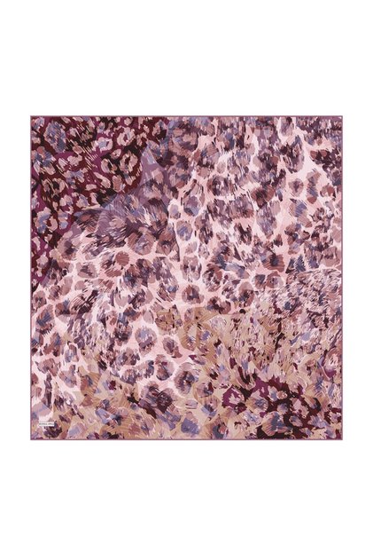 Dried Rose Pantera Pattern Twill Silk Scarf