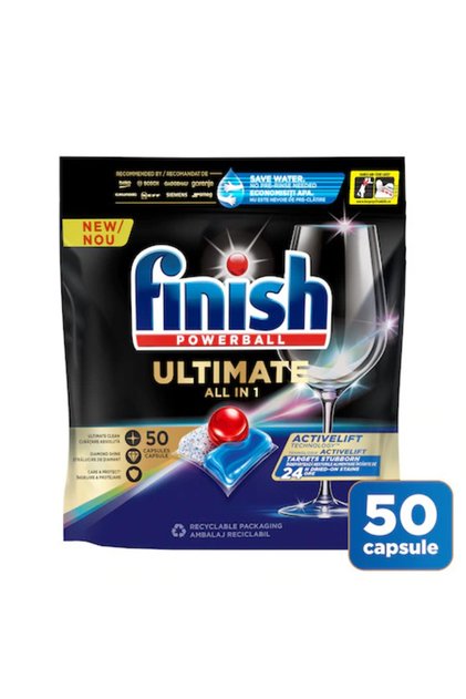 CAPSULE DE DETERGENT PENTRU SPĂLAT VASE POWERBALL 50BUC ULTIMATE ALL IN 1